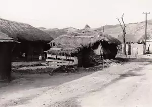 Korean homes made of rice 1960's Pobwon Ni